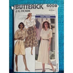 Butterick Sewing pattern 6008 top skirt sz 6 8